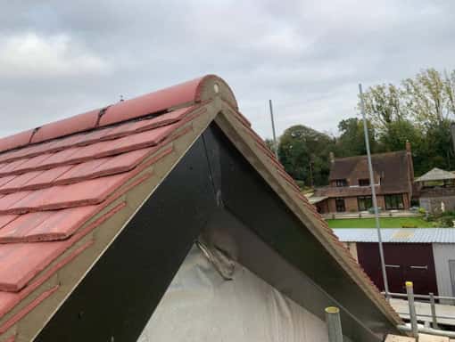 This is a photo of a new gable roof installation. This work was carried out by Bicester Roofing