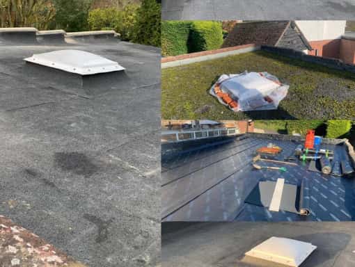 This is a photo of a new new felt roof installation. This work was carried out by Bicester Roofing